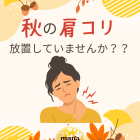 【新百合ヶ丘 mana整骨院】秋になると肩こりがひどくなる！？🍂